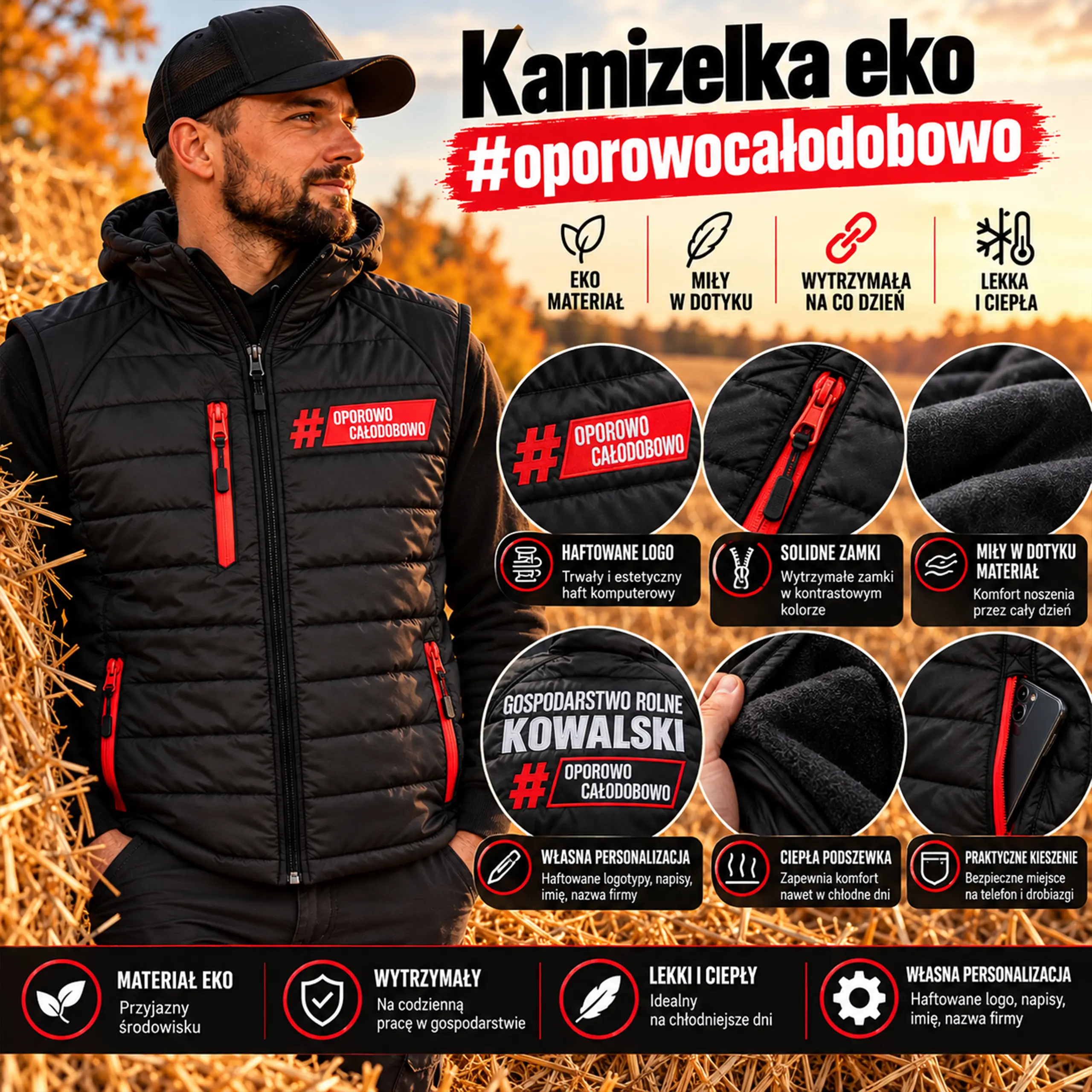 Kamizelka #OPOROWO CAŁODOBOWO PREMIUM EKO