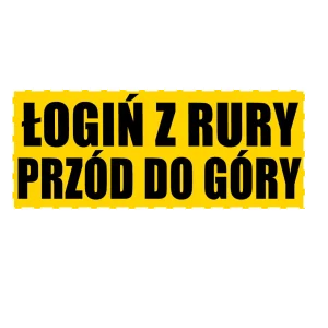 naklejka łogiń z rury przód do góry