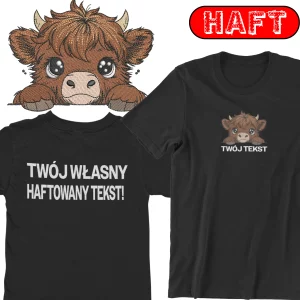 Koszulka męska baby highland cow haft