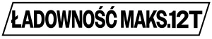 Naklejka na przyczepę ładowność 12t