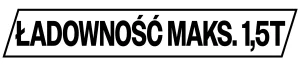 Naklejka na przyczepę ładowność 1,5t