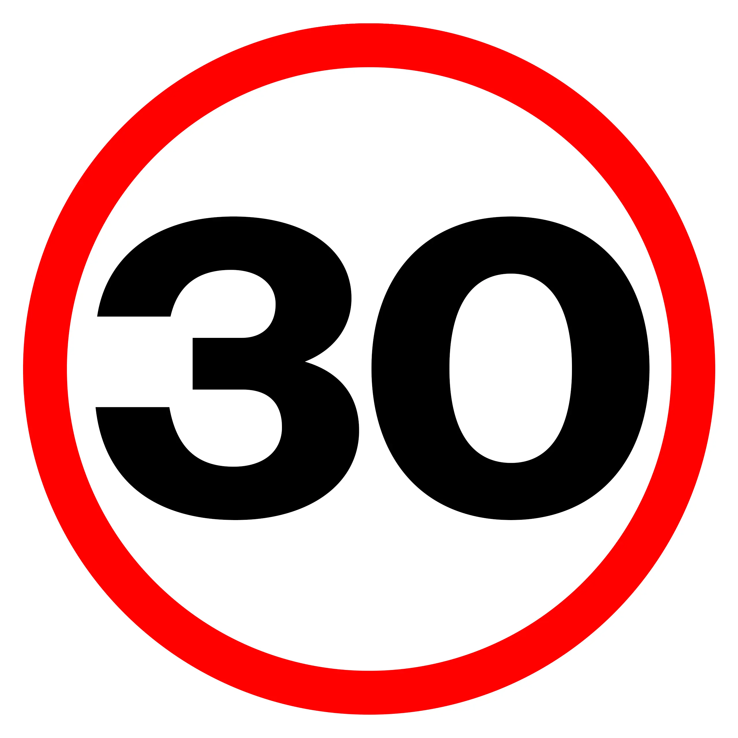 Naklejka ostrzegawcza ograniczenie prędkości 30km/h