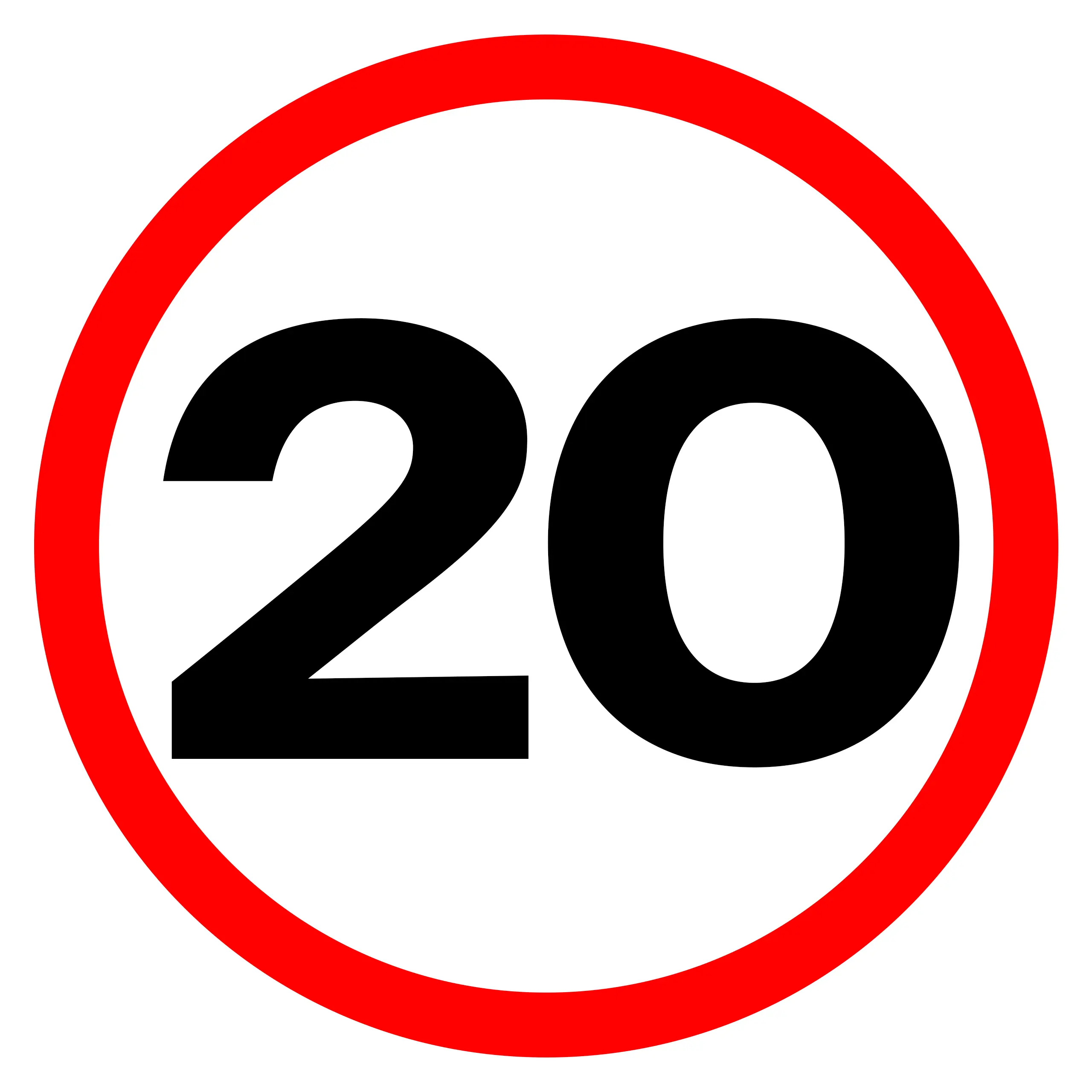 Naklejka ostrzegawcza ograniczenie prędkości 20km/h