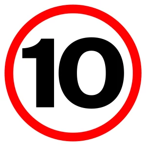 Naklejka ostrzegawcza ograniczenie prędkości 10km/h