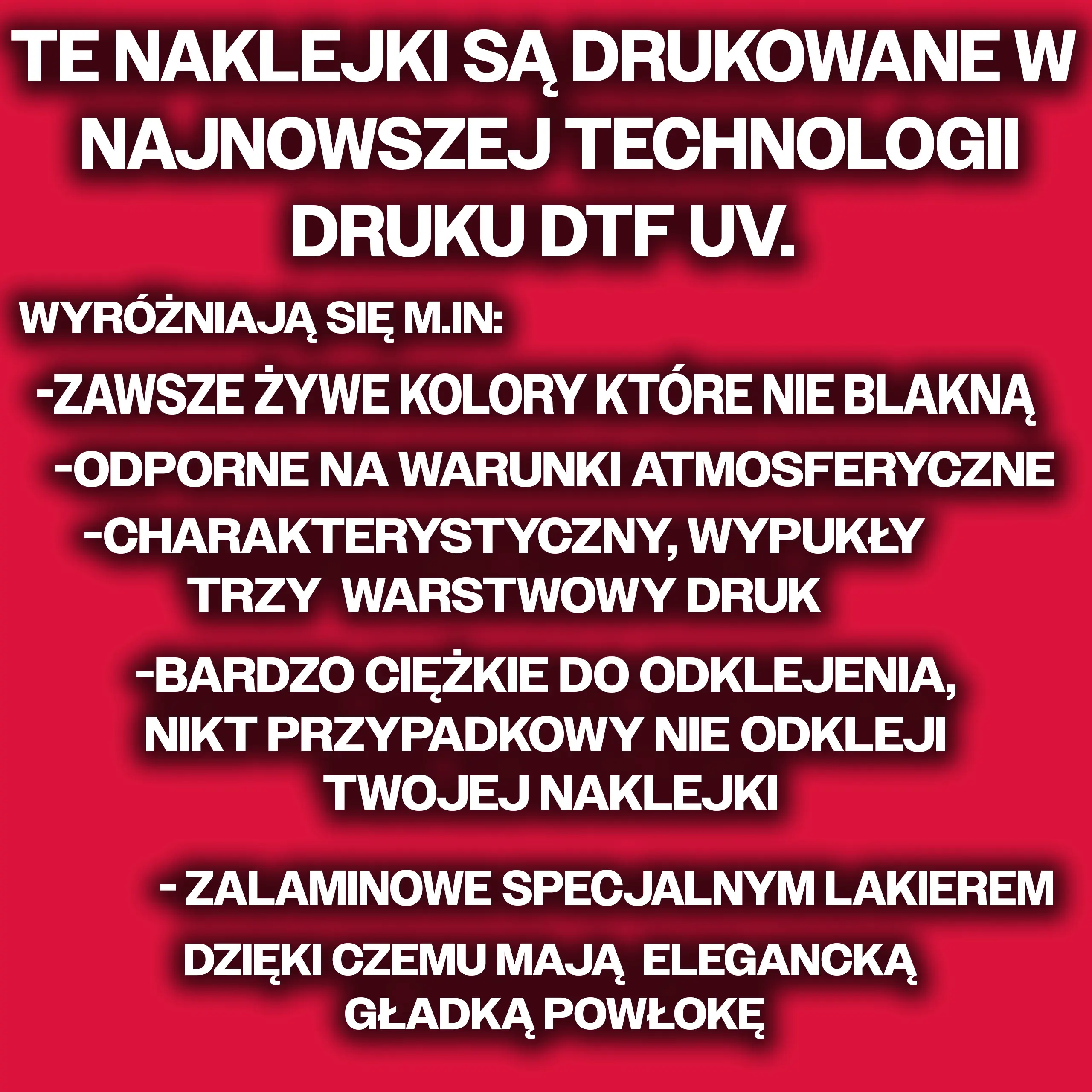 zalety naszych naklejek