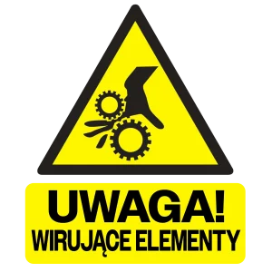 Naklejka Uwaga! Wirujące elementy