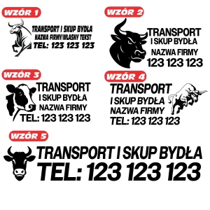 Naklejki transport i skup bydła