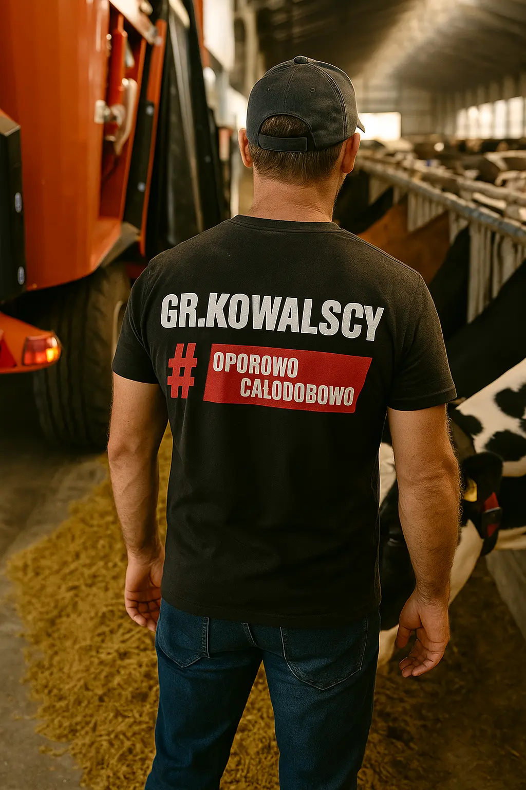 Rolnik karmiący krowy – idealny prezent dla rolnika