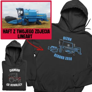 Bluza rolnicza z własnym haftem ciągnika, maszyny rolniczej, kombajnu LINEART | Personalizowana Kreator