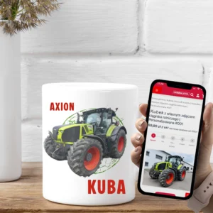 Kubek z własnym zdjęciem ciągnika rolniczego/maszyny | Personalizowany #001