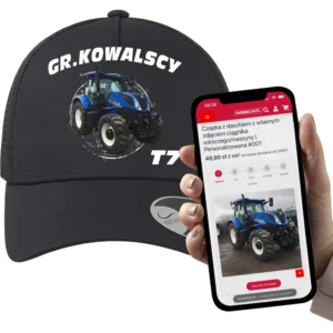 Czapka z daszkiem z własnym zdjęciem ciągnika rolniczego/maszyny | Personalizowana #001