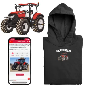 Bluza z własnym haftem ciągnika/ maszyny rolniczej ze zdjęcia haft 1:1 | Personalizowana #002
